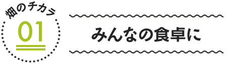 畑のチカラ01　みんなの食卓に